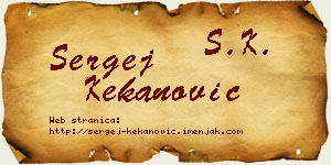 Sergej Kekanović vizit kartica